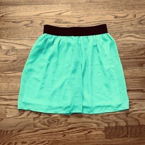 Green chiffon skirt